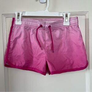 Gymboree Girls Ombré Swim Shorts Drawstring Pink Sz Large 10/12